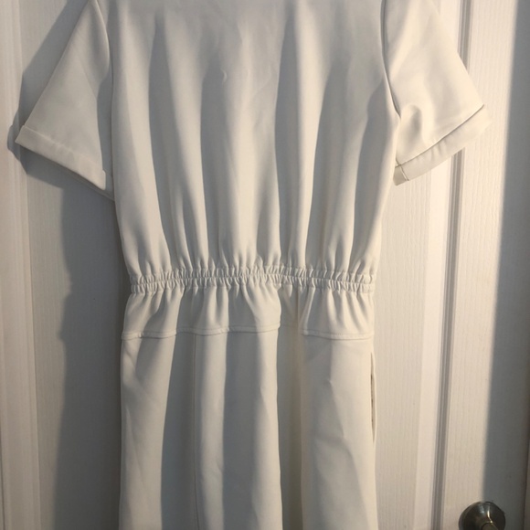 Designer Maison Cinqcent White Medium Pleather Avant- Guarde Dress PTP 19 - Picture 4 of 4